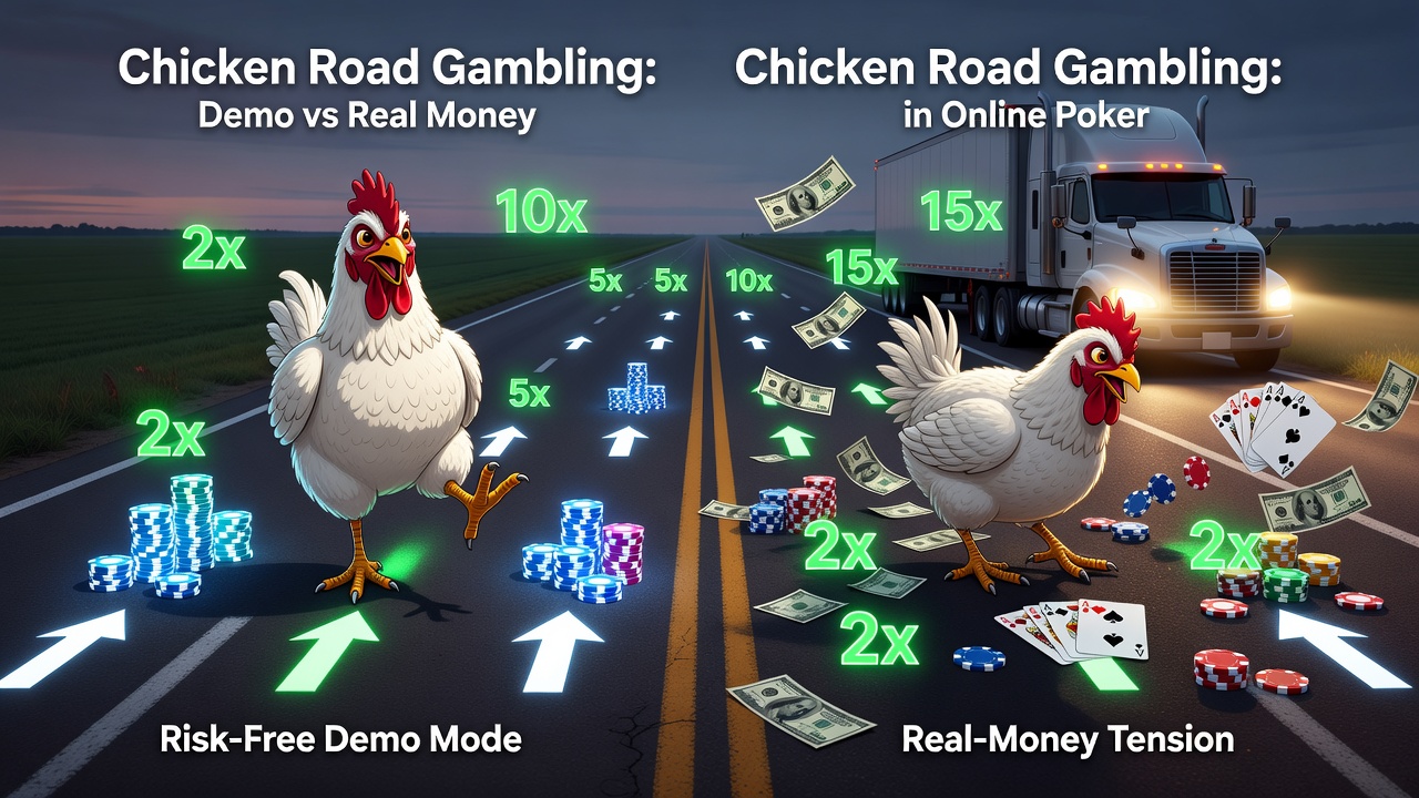 Chicken Road Gambling: Demo vs Real Money in Online Poker, Risk-Free Demo Mode, and the Real Payout Differences