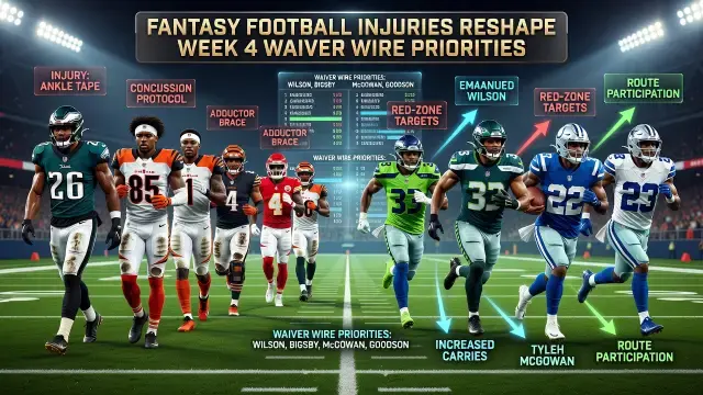 Fantasy Football Injuries Reshape Week 4 Waiver Wire Priorities